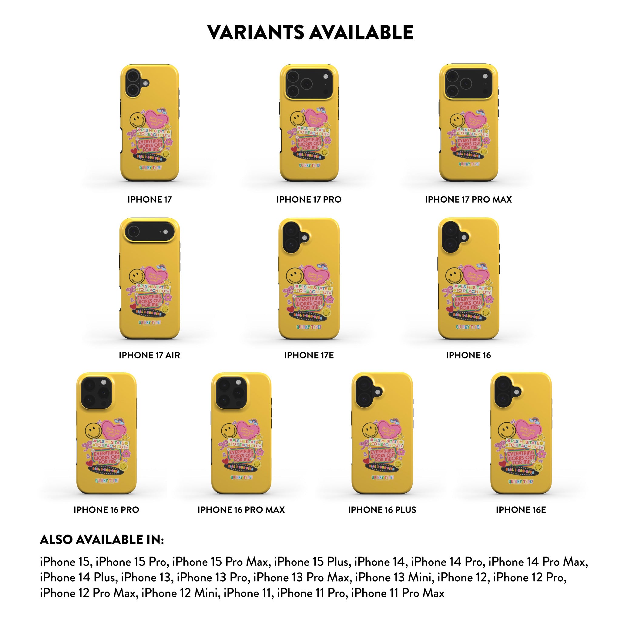 Quirky Good Vibes Stickers (Tough Phone Case)